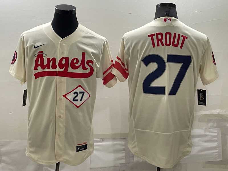 Angels 27 Mike Trout Cream 2022 City Connect Flexbase Jersey,We sell and wholesale Angels 27 Mike Trout Cream 2022 City Connect Flexbase Jersey on line form chian!